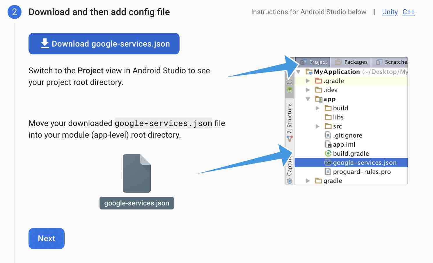 Screenshot of downloading config